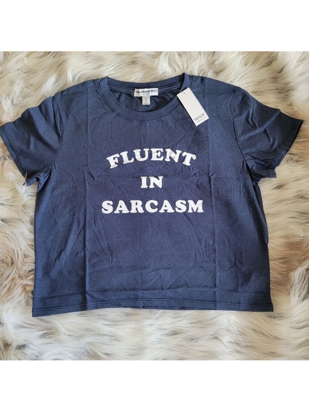 SubUrban Riot Fluent in Sarcasm Crop - Picture 2 of 4